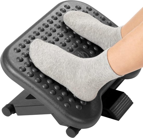 HEETA Voetsteun onder het bureau, ergonomische in hoogte verstelbare kruk met massagefunctie voor kantoor en thuis
