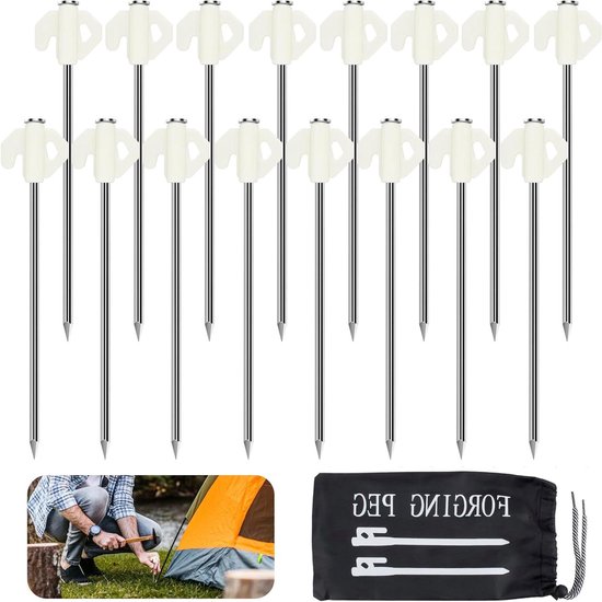 Pack Of 4 Rotating Tent Pegs With Thread, Tent Pegs - Robust Steel Pegs With Thread And Rope Holder, Pegs Stable Hard Ground Screw Pegs Long Pegs For Camping And Outdoor Use
