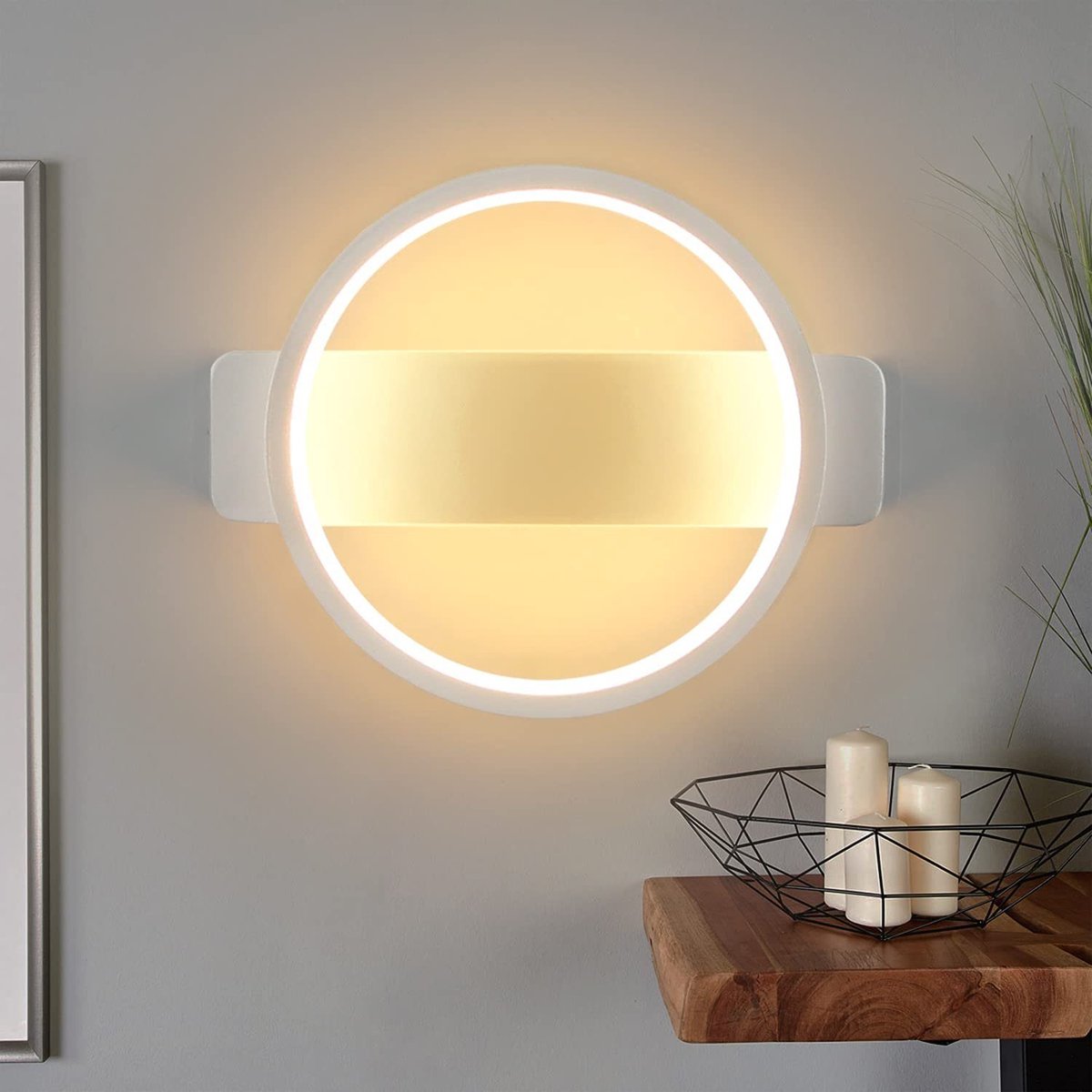 NETTLIFE Wandlamp LED - Binnen Wandverlichting - Wit - 7W - modern - Warm wit Licht 3000K - voor woonkamer | slaapkamer | keuken | trap | hal