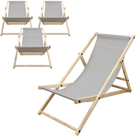 KADAX Ligstoel Met Verstelbare Rugleuning, Ligstoel Met Stalen Frame, Inklapbare Tuinstoel Zonneligstoel Met Bekleding Klapstoel Campingstoel Relaxstoel Grijs