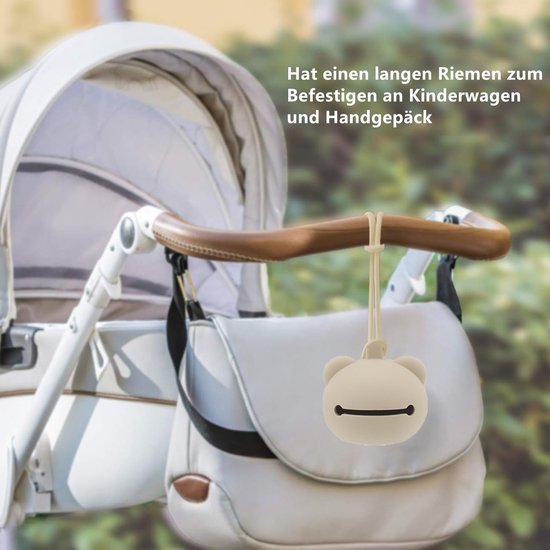 BPA-Vrije Siliconen Fopspeenhouder met Veilige Opslag en Ophangclip voor Baby's van BPA — afbeelding 3