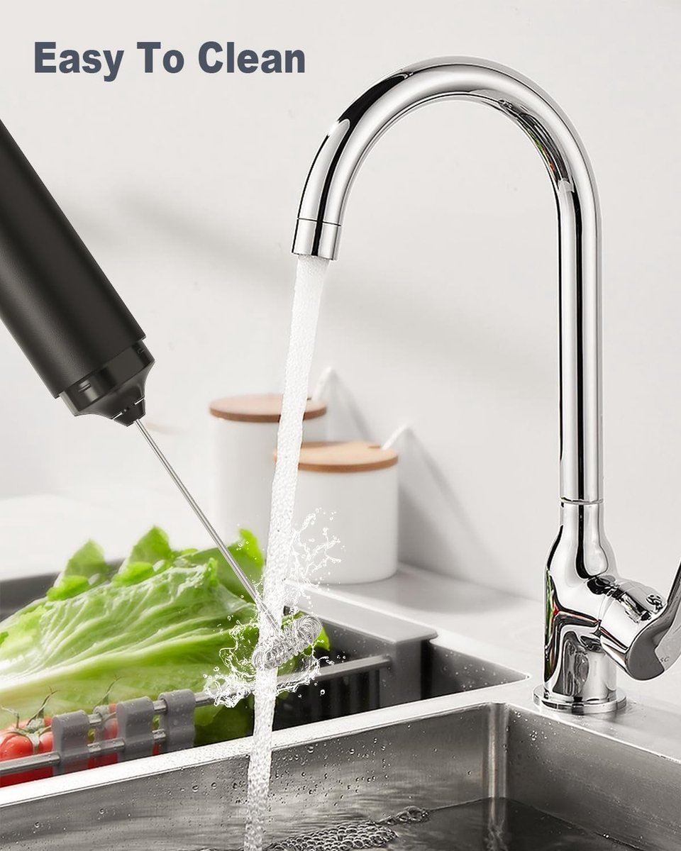 Melkopschuimer - melkopschuimer elektrisch - melkopschuimers - melkopschuimer electrisch - melk opschuimer - Elektrische melkopschuimer - USB oplaadbare mini-melkopschuimer - voor koffie/latte/cappuccino/warme chocolademelk — cadeau in Kookcadeaus - foto 5
