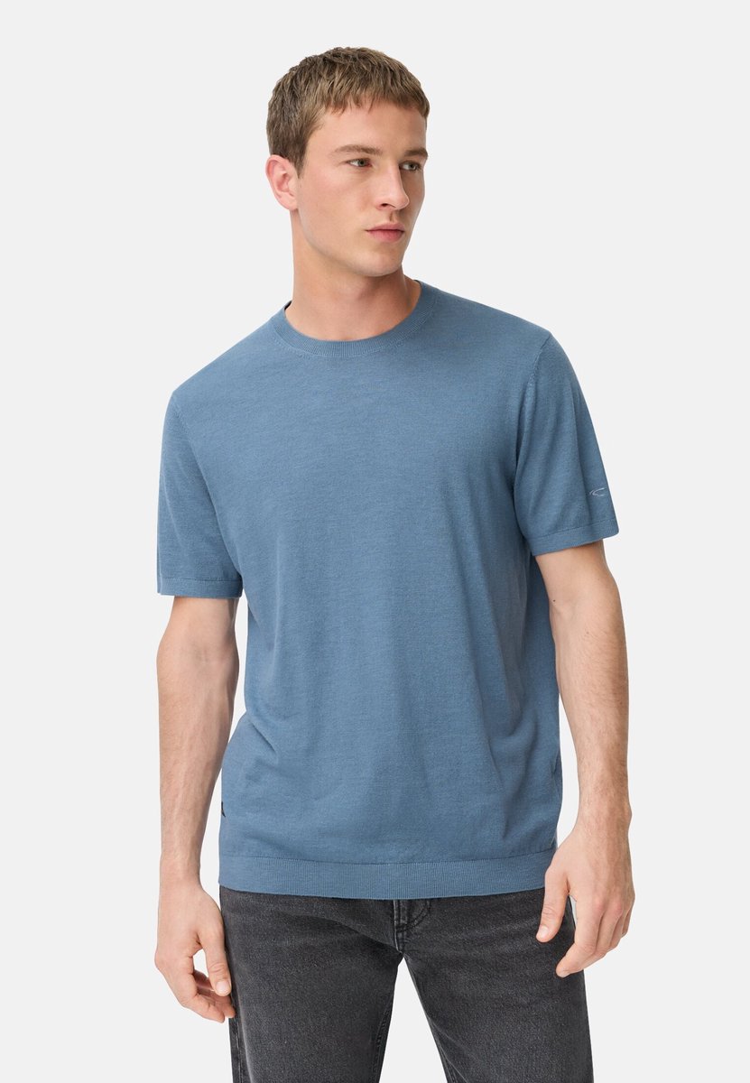 camel active Gebreid shirt van puur katoen - Maat menswear-L - Steenblauw