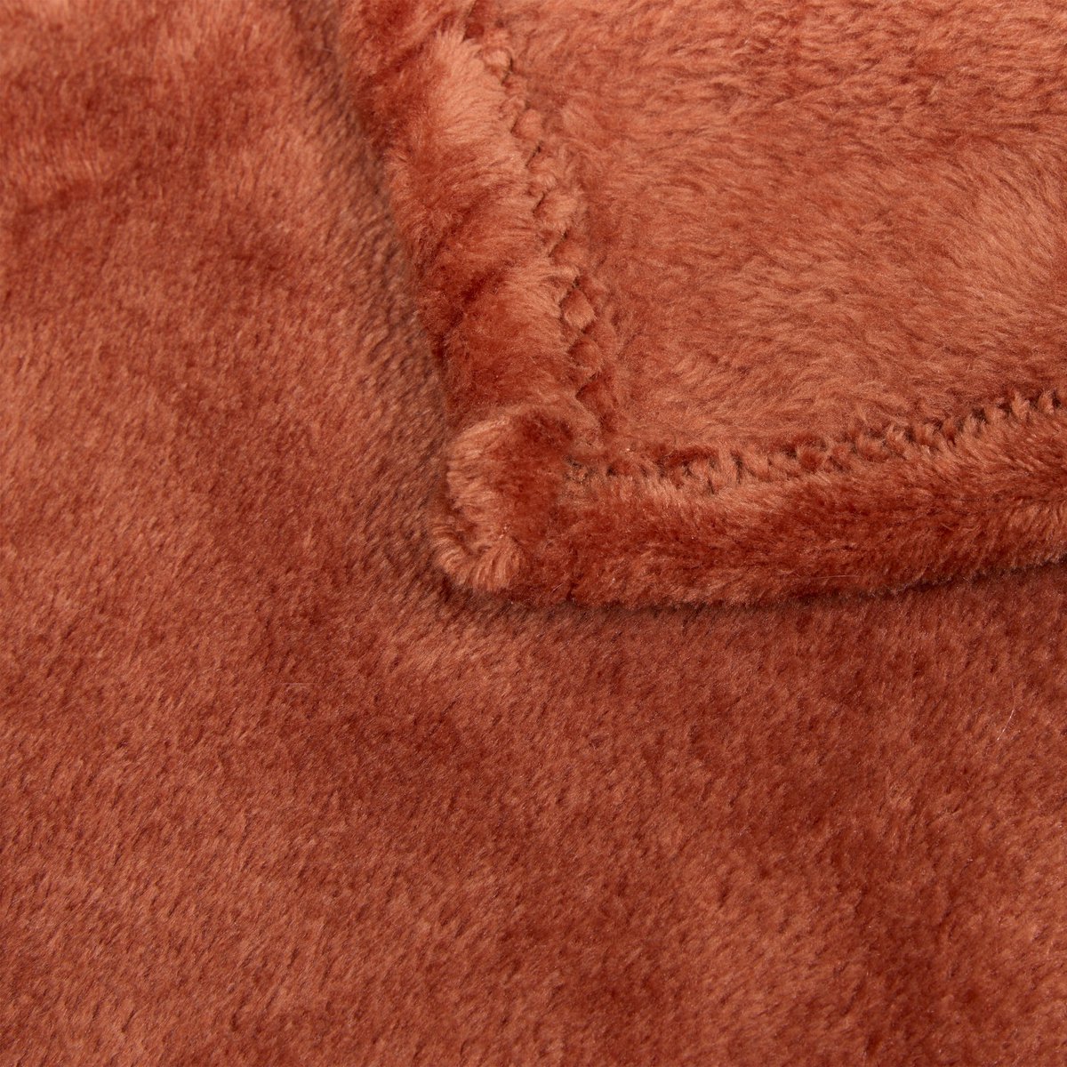 Atmosphera Plaid effen deken - 240x260cm - Roest Terracotta
