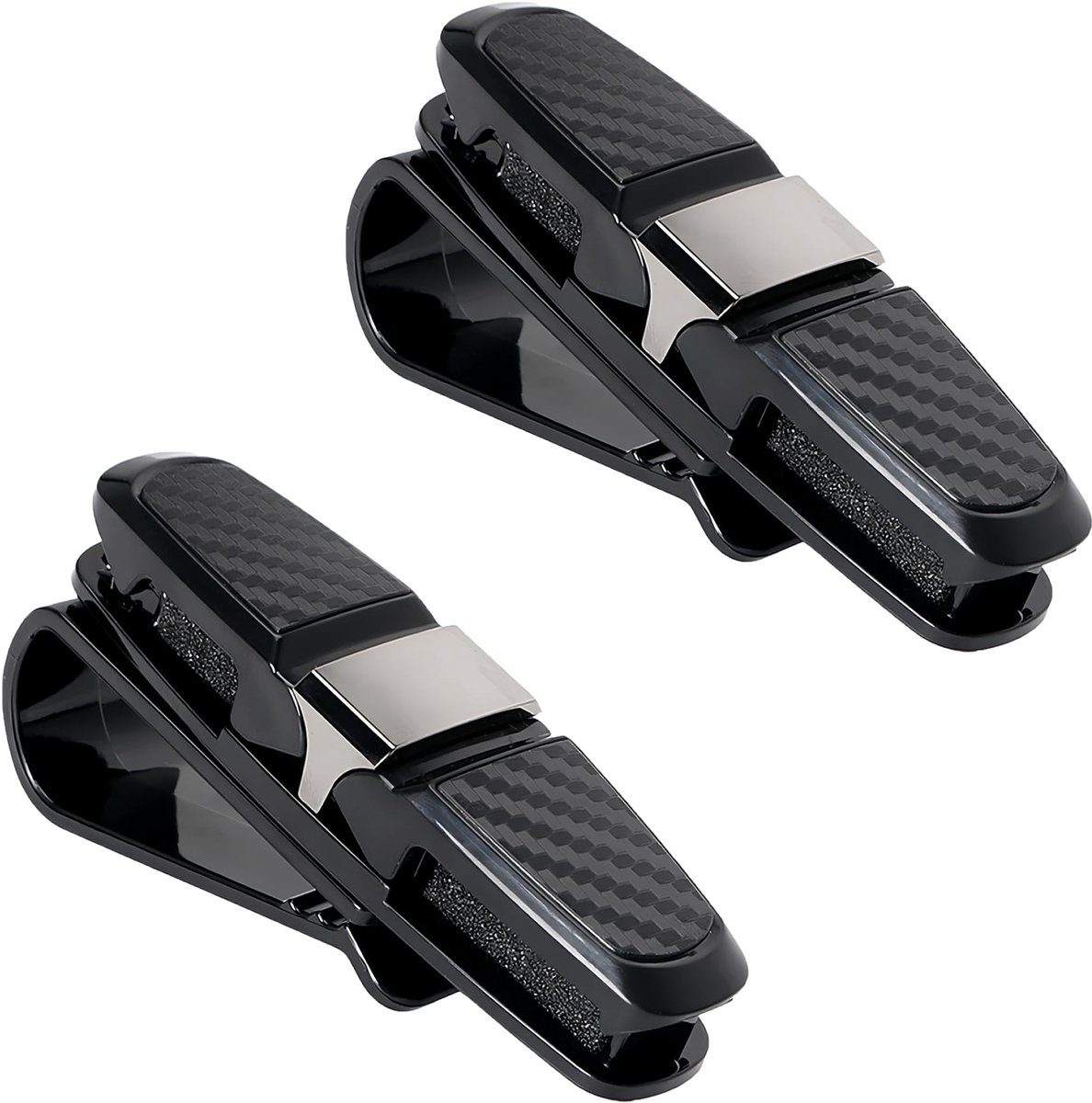 Image of 2-stuks brillenhouder - autobrilclip - zonnebrilhouder - autozonneklep zonnebrilhouder - multifunctionele autobrilclip - geschikt voor de meeste brillen en zonnebrillen - zwart