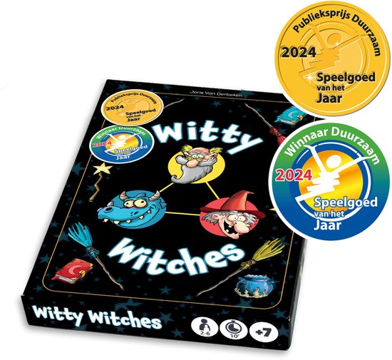 Kaartspel Witty Witches magisch feestspel voor kinderen en volwassenen.