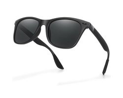 Men's polarized sunglasses, unisex, black retro sunglasses, UV protection for driving and fishing.