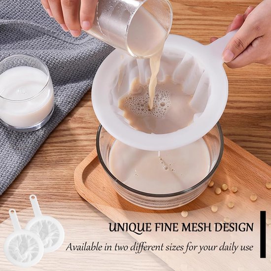 Chinois Cuisine Passoire U00e0 Thu00e9 En Nylon Ultra Fine Avec Trou De Suspension, Passoire Alimentaire Pour Lait De Soja, Thu00e9, Jus, Cafu00e9, 100 Filtres En Maille Entonnoir Cuisine