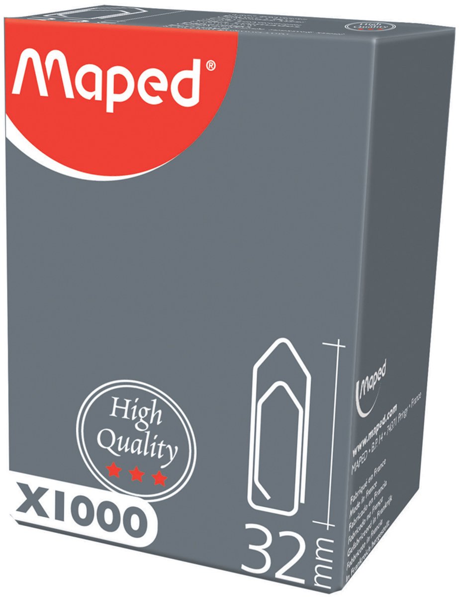 Paperclips High Quality staal 32 mm - in doos x 1000