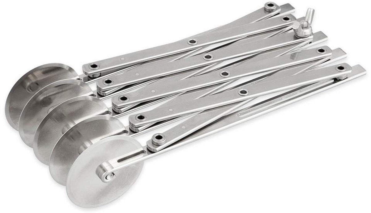 Thermohauser deegsnijder (roestvrij staal) 5-delig, met soepele snijwielen, wielgrootte 5,5 cm