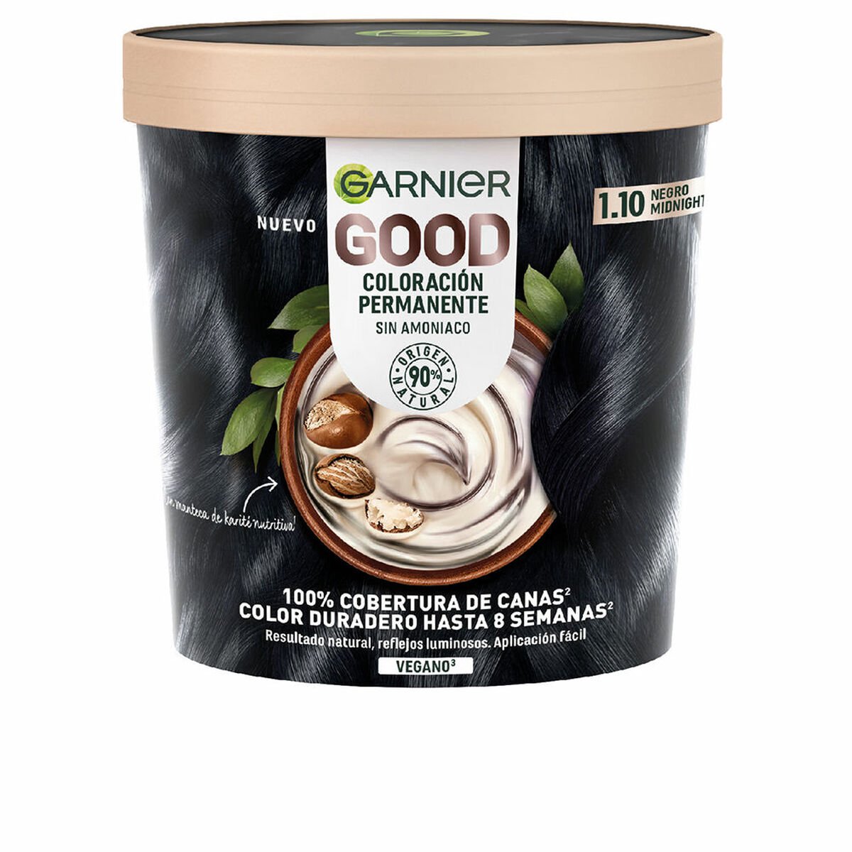 Permanente kleurcrème Garnier Good Nº 1.10 Black Midnight 217 ml Geen ammoniak