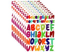 520pcs Vinyl Alphabet Stickers - 10 Sheets - 2.5cm - 5cm - Lowercase en Capital Letters - Zelfklevende Letter Stickers voor Knutselen - Buitenreclame - Posters - Mailbox - Ramen - Auto