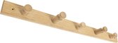 HOME It® kapstokrail met 5 haken, eikenhout