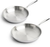 SOPHIOR – Koekenpannenset – RVS – 24 & 28 cm – Geschikt voor Inductie, Oven en Vaatwasser