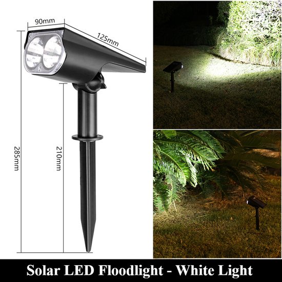 2x Outdoor solar grondlampen wit licht