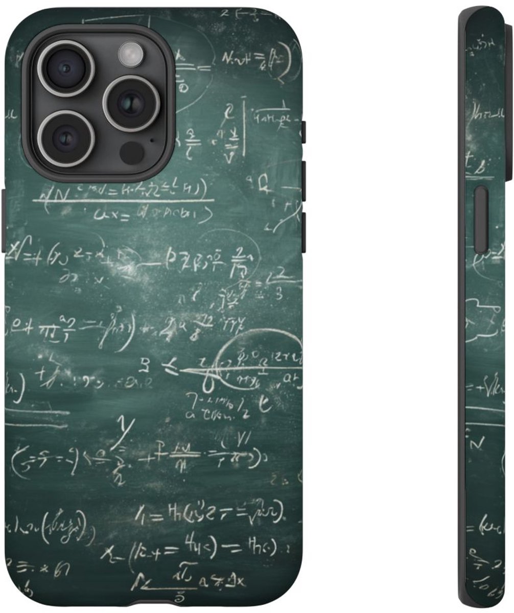Wiskundige Formules op Schoolbord – Telefoonhoesje Geschikt voor iPhone 15 Pro Max