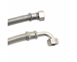 Flexibele Waterslang RVS 3/4" - 1000mm met Bocht