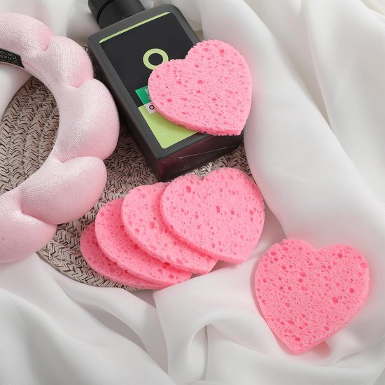 50 stuks gezichtssponzen pads gecomprimeerde gezichtssponzen dagelijkse reiniging, natuurlijke houtpulp katoen gezichtswassponsjes exfoliërende gezichtsspons, cosmetische sponzen voor make-up van Merkloos	 — afbeelding 2