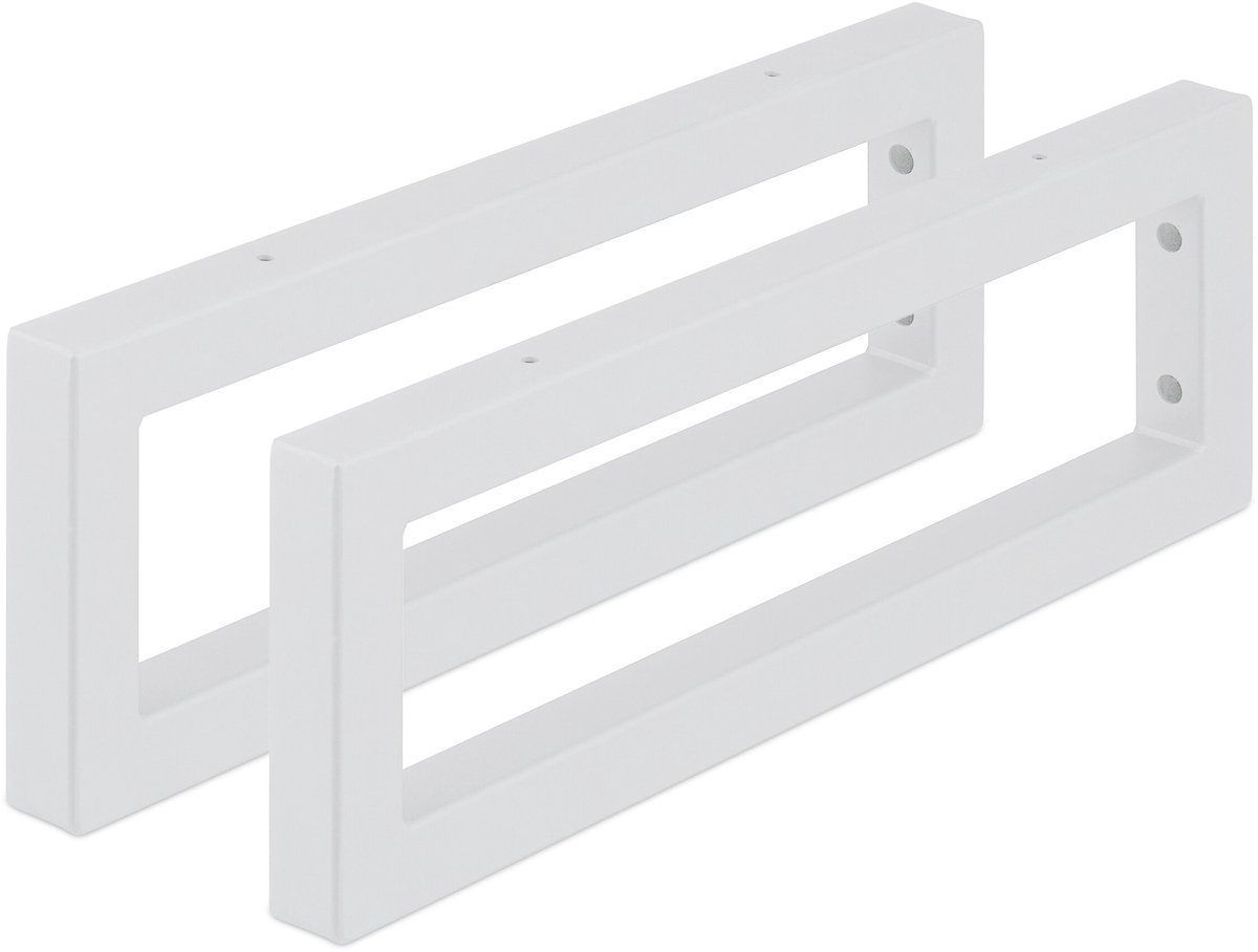 Plankdrager - set van 2 - 45 cm - voor planken en wastafels - staal - wit