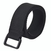 JasGood Canvas riem voor heren, geweven casual riem, 3,8 cm breed, stijl 02D-zwart koffie blauw (grijsachtig), 45-50W