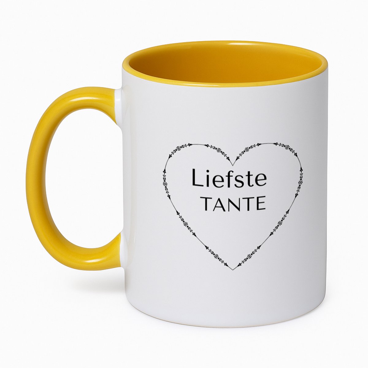 Hacebo® - liefste tante koffiebeker goudgeel - Tante - de liefste tante - thee mok - koffie beker - verjaardag - cadeautje voor tante - tante artikelen - kado - geschenk - koffiemok - 350 ML inhoud