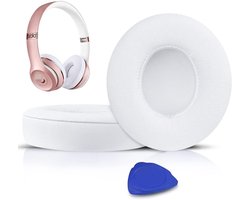 Vervangende oorkussens Geschikt voor Beats Solo 2 en Solo 3 draadloze on-ear hoofdtelefoons, Solo2 Solo3 oorkussens in zacht proteïneleer met extra dikte - Wit
