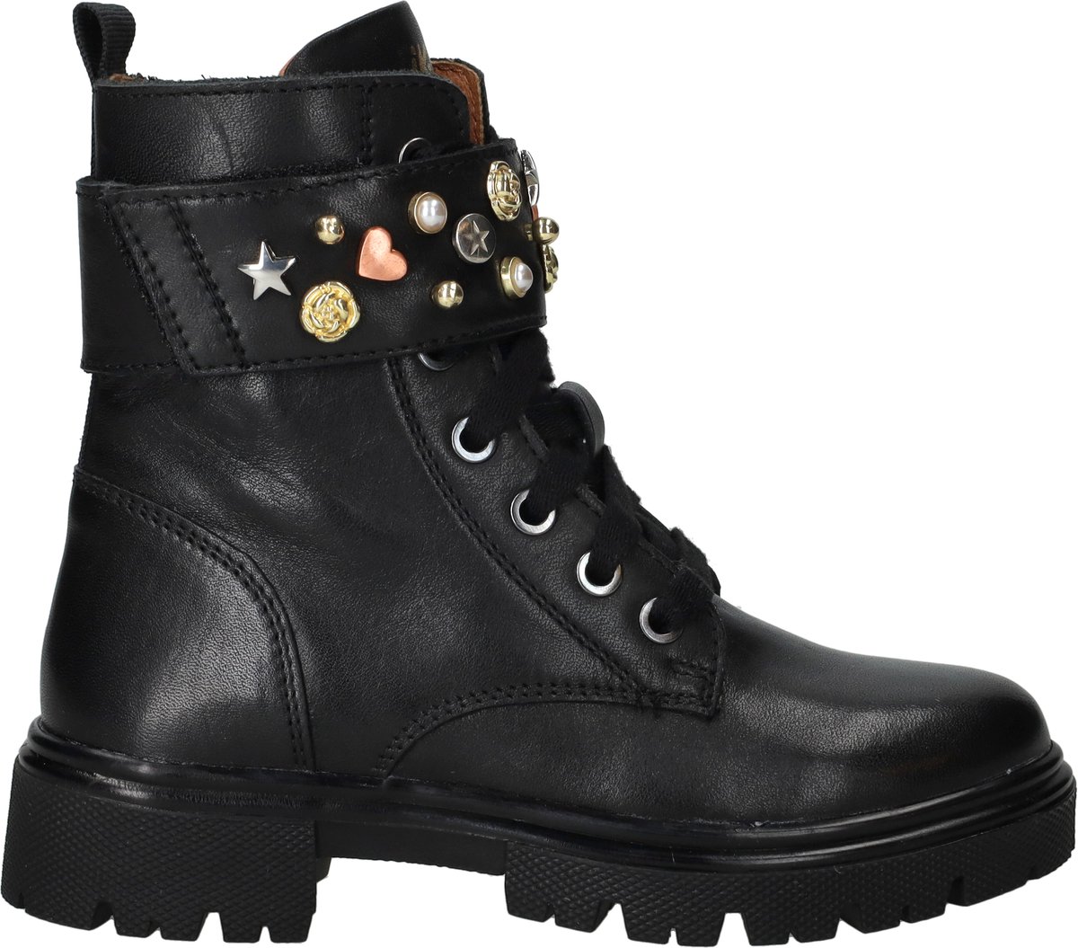 IK-KE Veterboots - Meisjes - Zwart - Maat:30