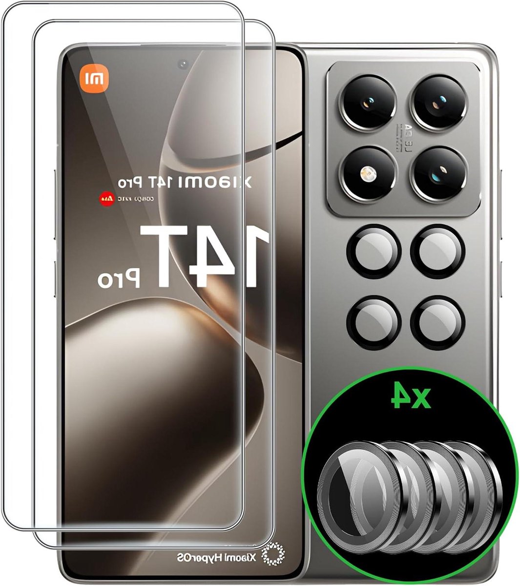 Xiaomi 14T Pro displaybeschermfolie - 2 stuks gehard glas - krasbestendig - hardheid 9H