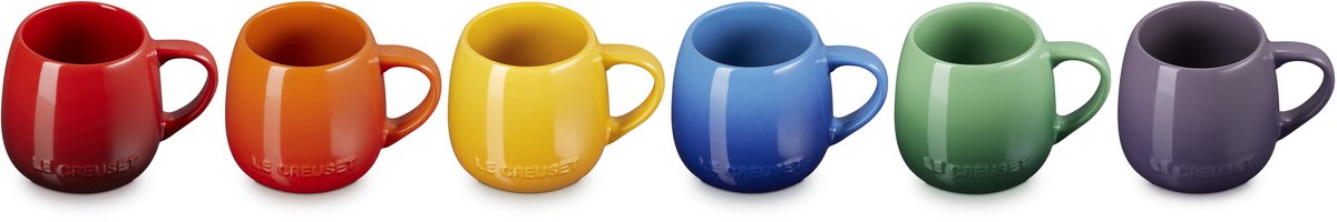 Le Creuset Vancouver Mokken Coupe 320 ml Regenboog Kleuren Set Van 6