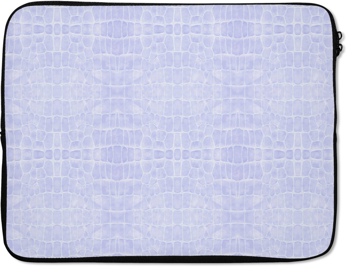 Laptophoes - Leer print - Blauw - Dieren - Laptop - 15 6 Inch - Laptopcase