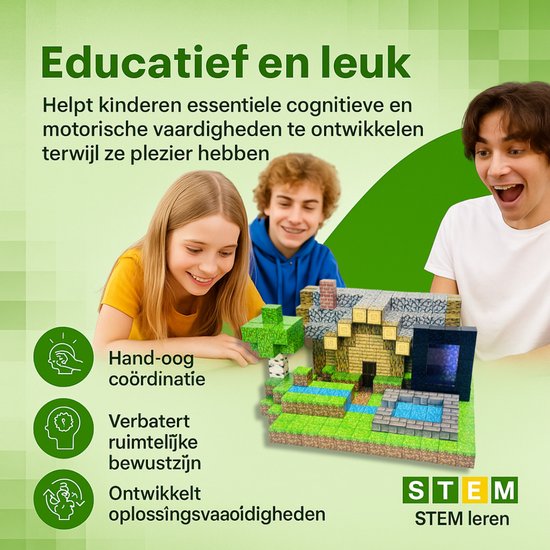 Magnetisch speelgoed – magnetisch bouwspeelgoed 510 stuks – magnetische bouwstenen – montessori speelgoed – magneten speelgoed - Villa