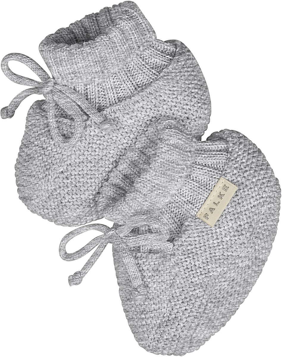 FALKE Knitted Bootsock eenkleurig katoen sokken baby grijs - maat 74-80