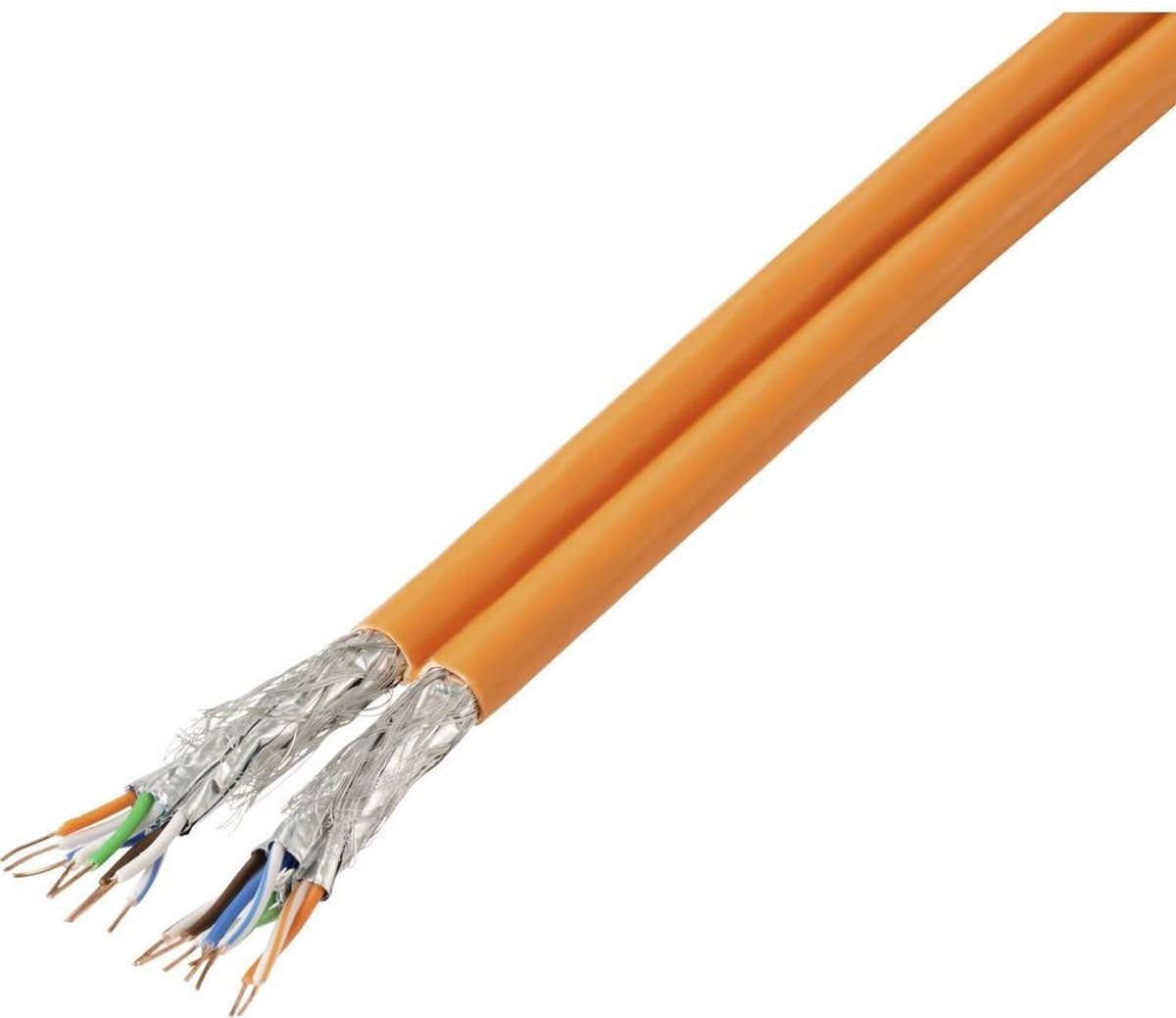 TRU COMPONENTS TC-13577072 Netwerkkabel CAT 7a S/FTP 4 x 2 x 0.27 mm² + 4 x 2 x 0.27 mm² Oranje 50 m