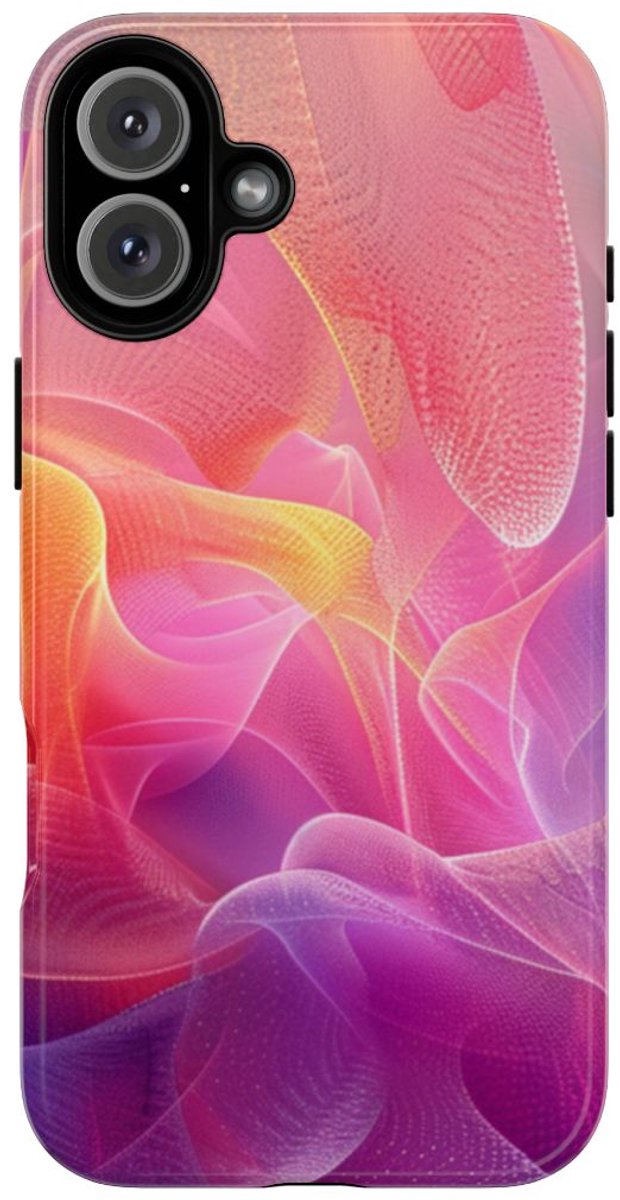 Kleurrijk Abstract Golvend Textiel Design – Telefoonhoesje Geschikt voor iPhone 16 Plus