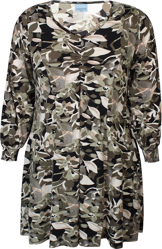 Zhenzi Zh-Saki 1026-Dress L/S Stone green maat S=42-44