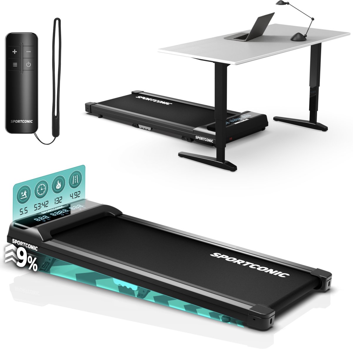 Sportconic Loopband 1-6km/u - Walking pad met Helling