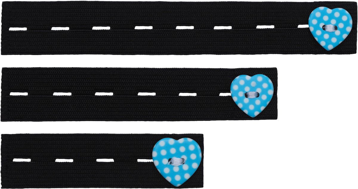 Be Mammy - Damesbroekverlenging Rubber – 3-Pack – Zwart/Blauw - BE-BE20-126-BB-N