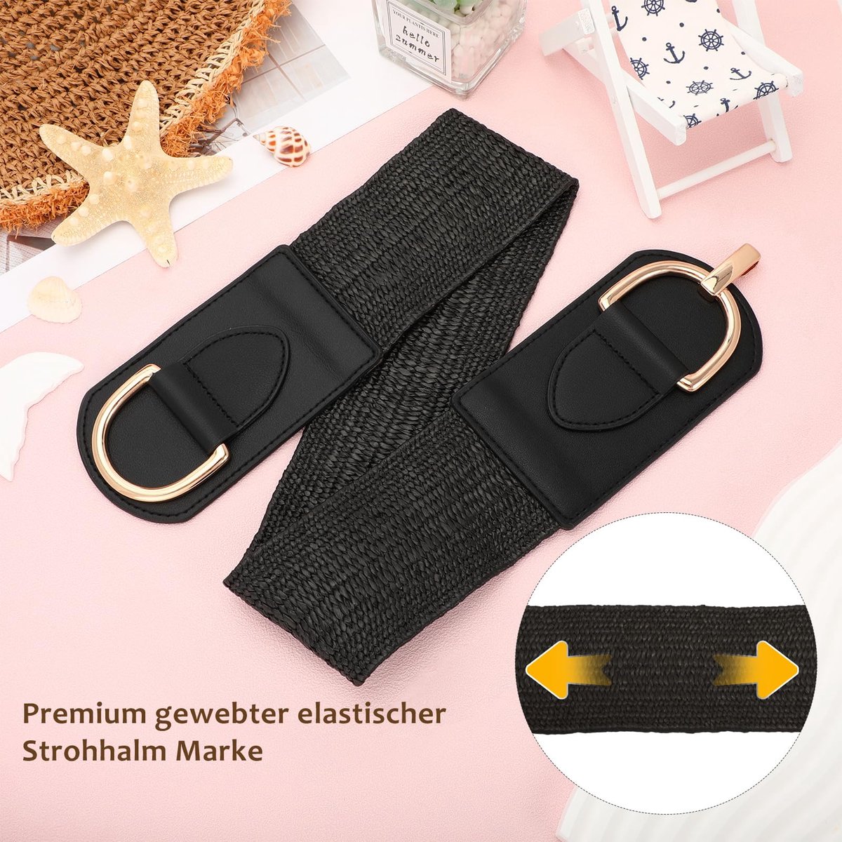 Brede Elastische Riem Voor Dames, Modieuze Jurken, Tailleband Dames Met Gouden Gesp M 2285461534