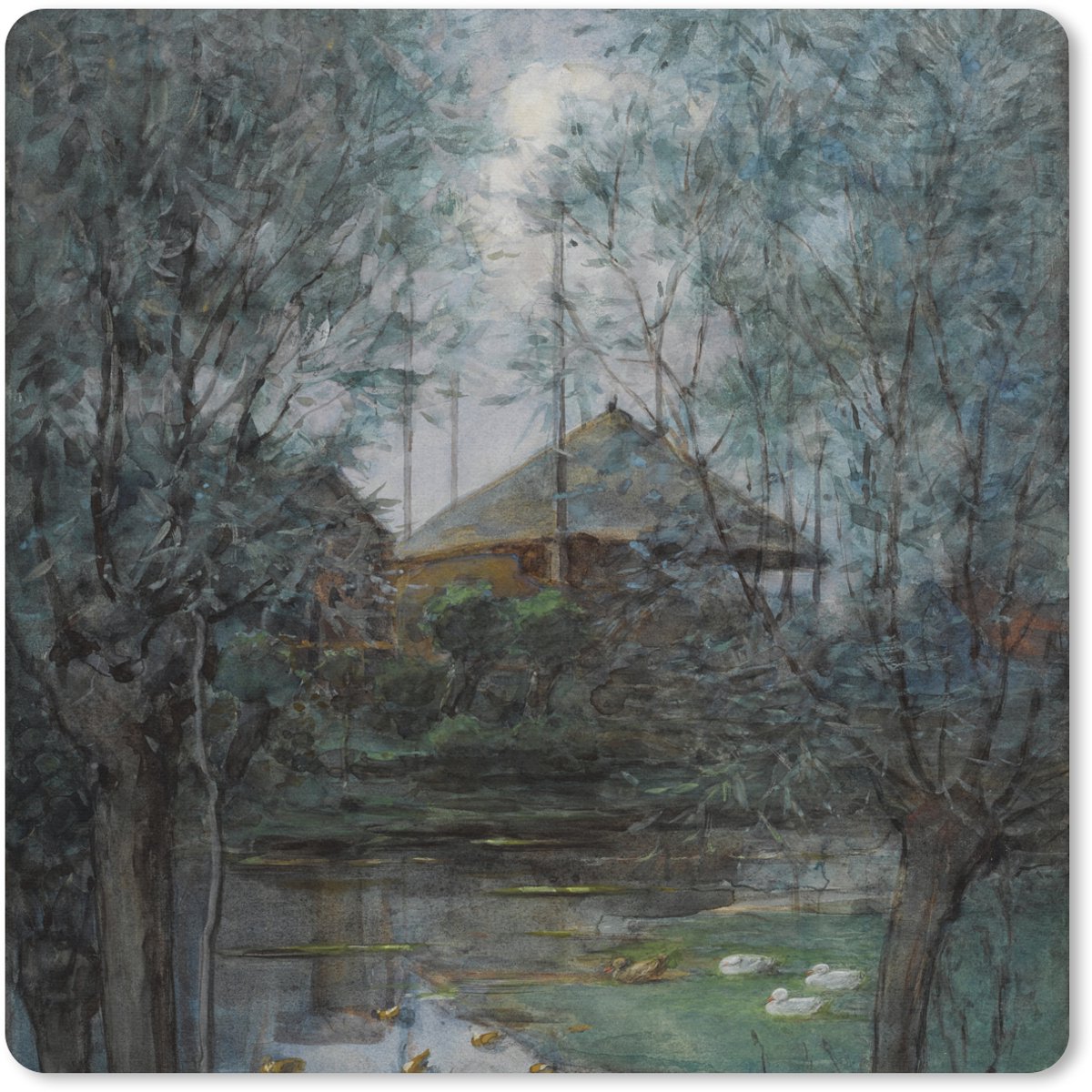 Muismat 20x20 cm - Mousepad Hooischelf - Piet Mondriaan - Muismatten