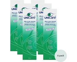 Unicare - Alles-in-één - 6 x 200ml - Lenzenvloeistof voor Harde contactlenzen - Premium Oogverzorging uit Nederland - incl. 6 lenzendoosje