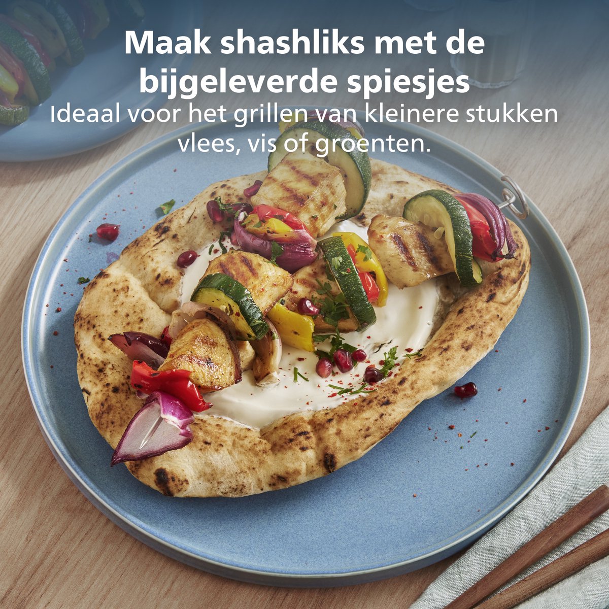 Philips Grill Set Airfryer Accessoire - HD9926/00 - Geschikt voor Philips - Grillplaat met 4 spiesen — afbeelding 4