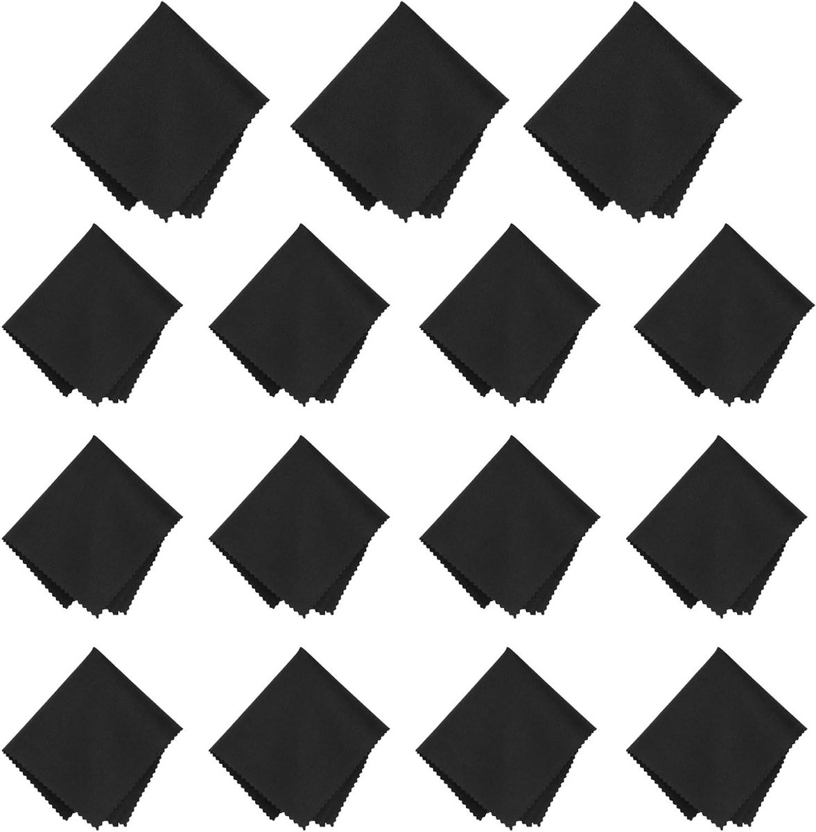 Allecto Plus - Microvezel brillenpoetsdoeken - 15 stuks - zwart - extra zacht - voor camera's, brillen, mobiele telefoons en tablets