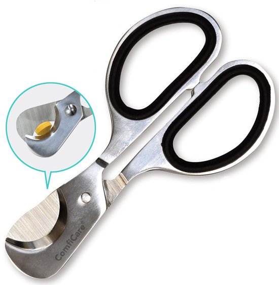 Ciseaux coupe-comprimés ComfiCare® - Séparateur de comprimés - Convient aux comprimés durs - petits et grands comprimés - Ciseaux à médicaments - Pour comprimés de 5 à 15 mm d'épaisseur - Acier inoxydable