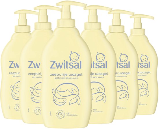 Zwitsal Zeepvrije Wasgel - Baby - helpt de natuurlijke huidbarrière te beschermen - 6 x 400 ml