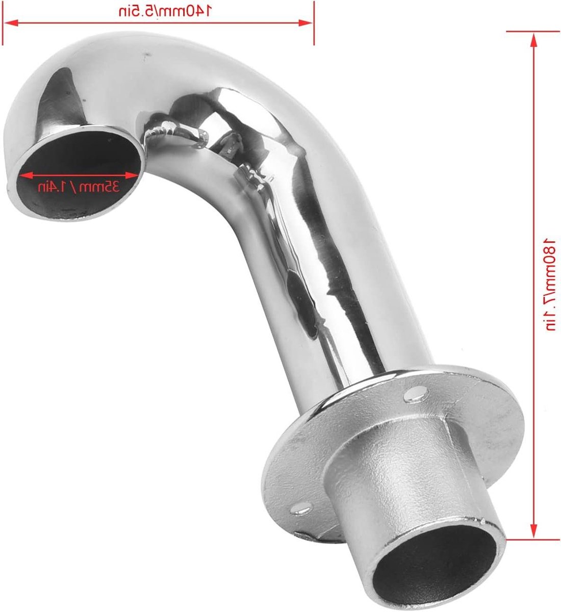 Titel: Boot Vent Pipe 35mm Zwanenhals RVS 316 Vent Tube Fitting Connector - Boot Accessoire voor Marinevaart met Ventilatie-opening