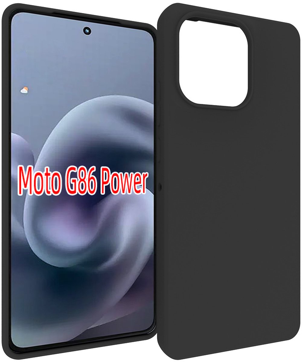 MobyDefend Hoesje - Geschikt voor Motorola Moto G86 Power - TPU Backcover - Mat Zwart