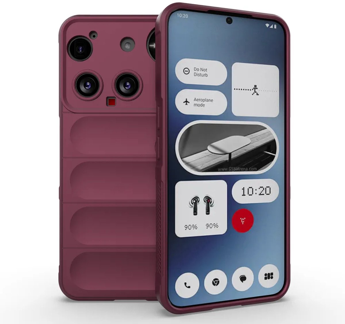 MobyDefend Hoesje - Geschikt voor Nothing Phone (3) - TPU Gripcase - Donkerpaars