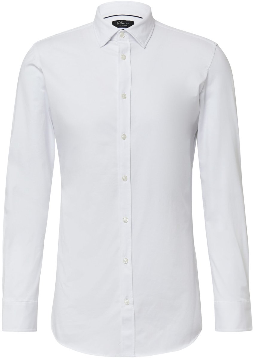 s.Oliver BLACK LABEL - Heren hemd - Maat 39 - Mannen - wit - katoen