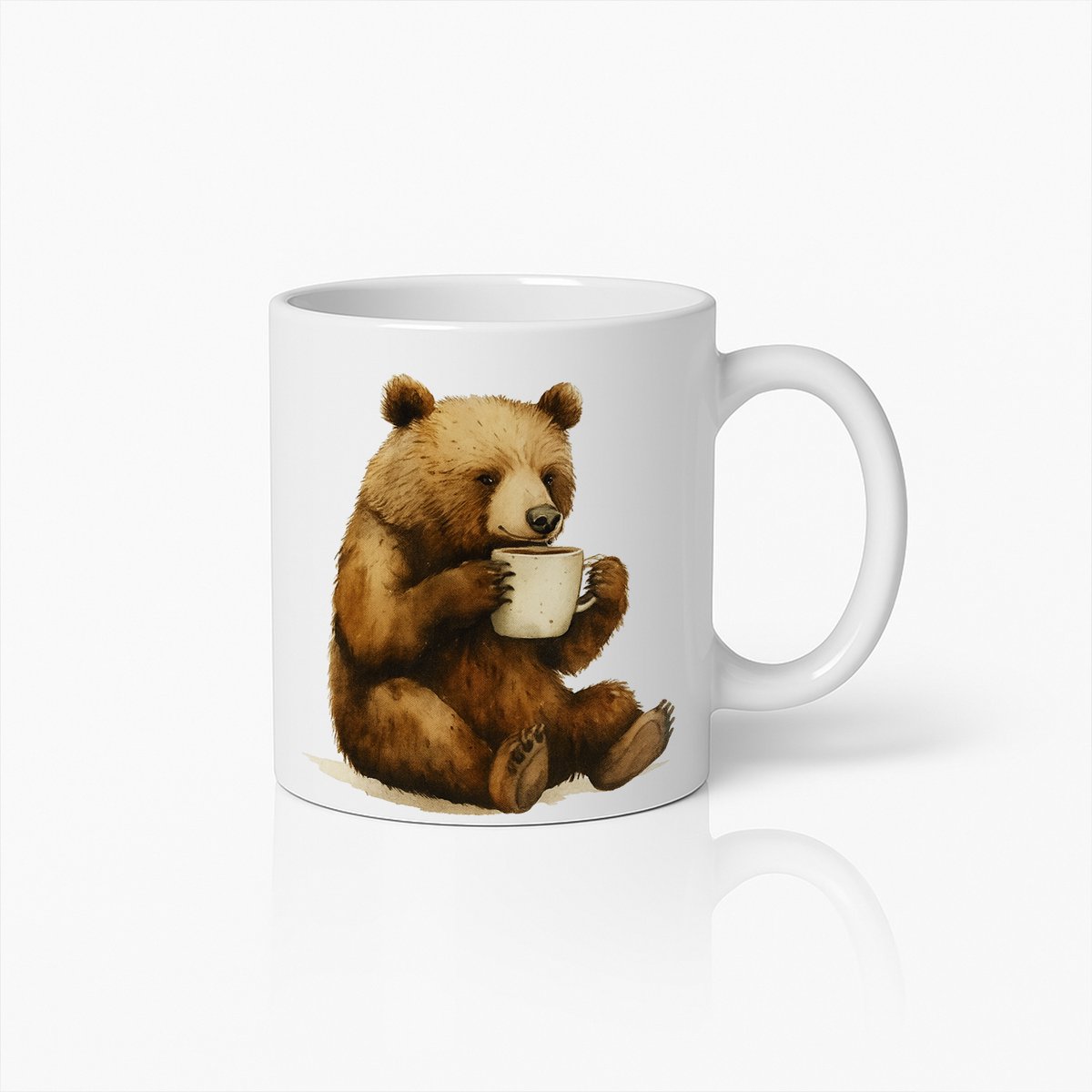 Schattige Beer Drinkt Koffie Mok – Liefhebbers Cadeau voor Dierenfans