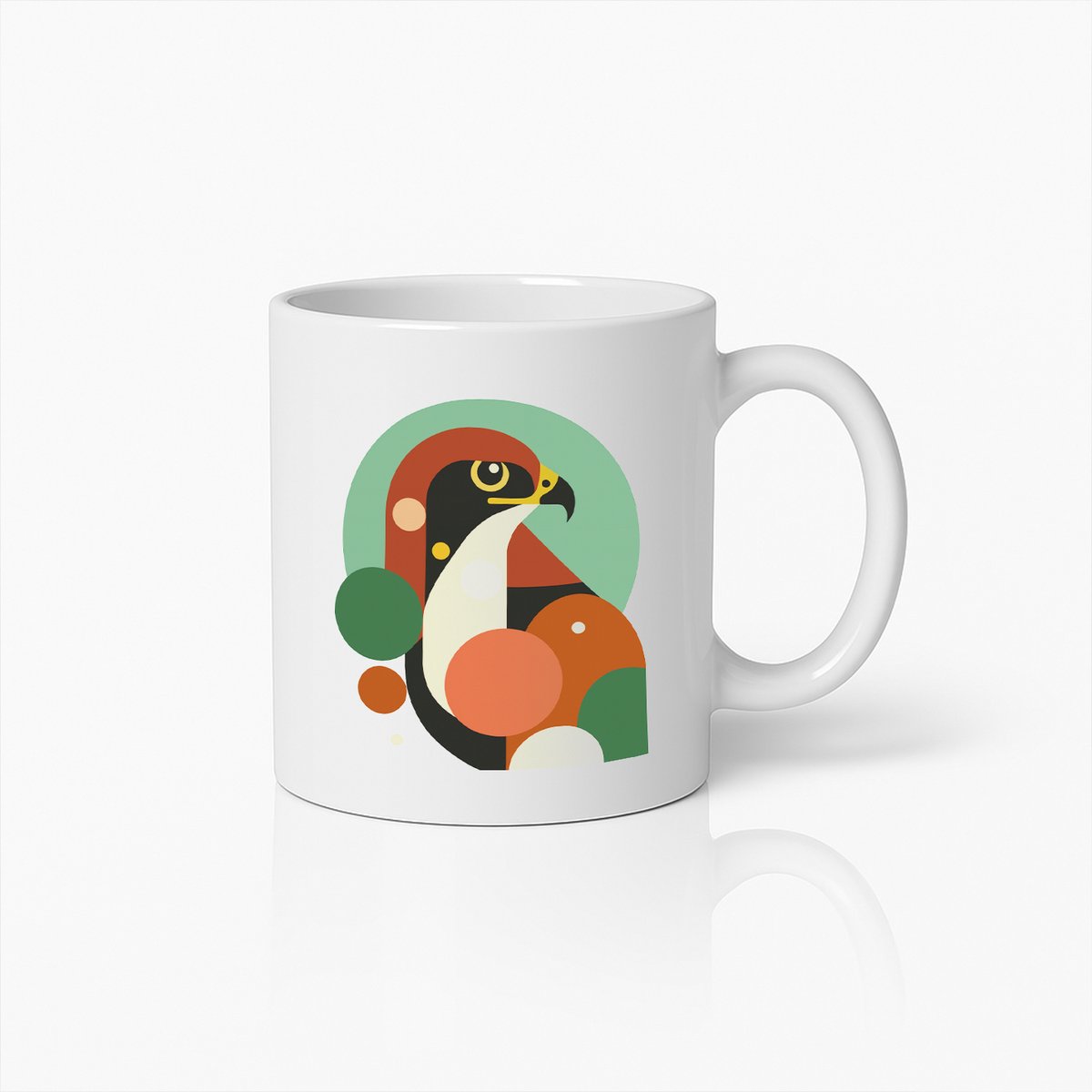 Moderne Abstracte Vogelkunst Mok – Stijlvolle Koffiebeker voor Natuurliefhebbers